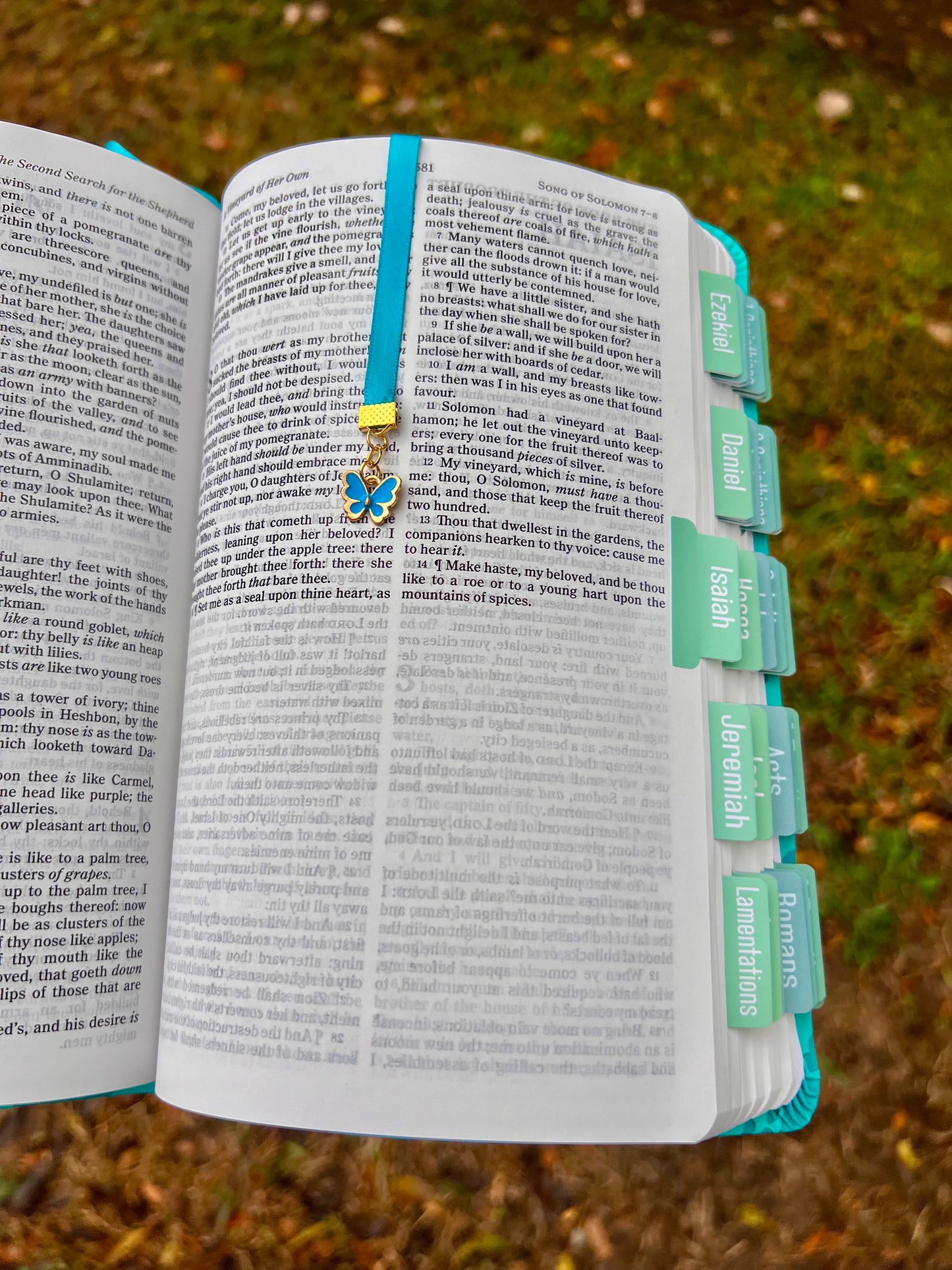 Holy Bible (KJV thin-line bible) teal leather touch