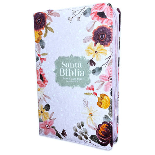 Biblia Floral con Cierre Letra Grande 12 puntos RV1960