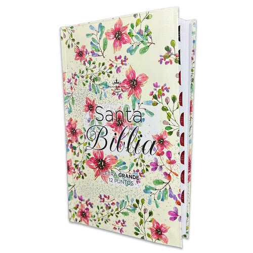 Biblia con Flores Letra Grande 12 puntos para Mujer RV1960