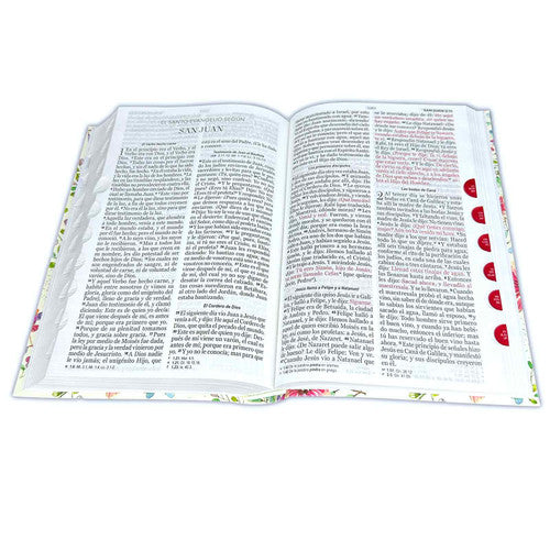 Biblia con Flores Letra Grande 12 puntos para Mujer RV1960