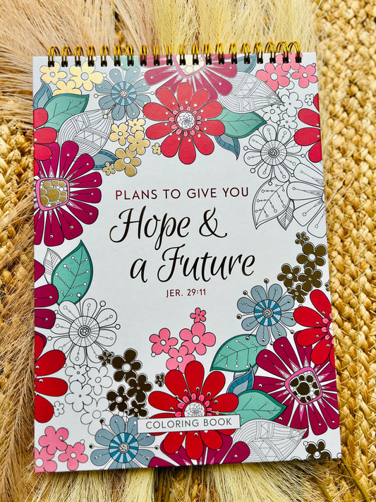 Libro para colorear plans to give you hope & a future.