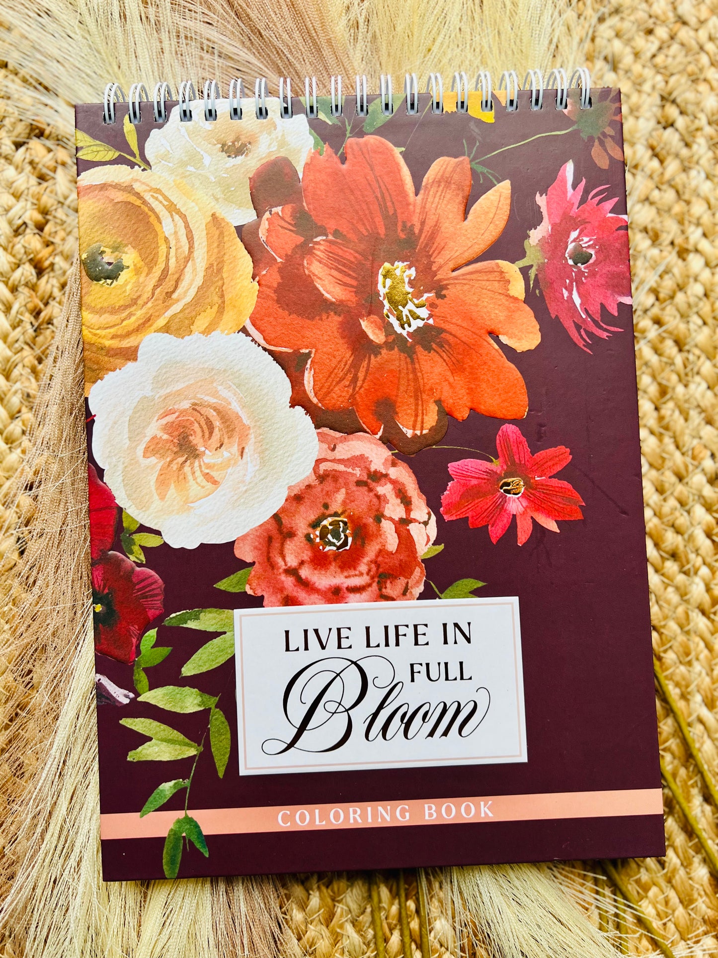 Libro para colorear live life in full bloom.